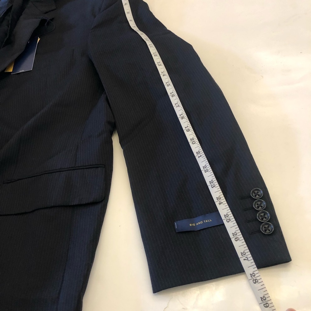 Stafford® Executive Super 100 Wool Classic Black Blazer Suit Jacket 54 B&T BLong - Picture 15 of 16